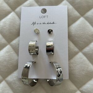 Loft hoop earring set, brand new never worn
